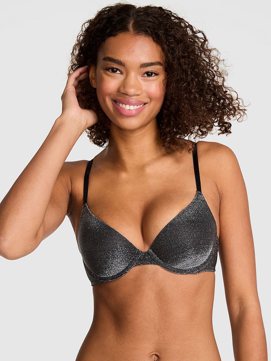 pink Pink Wear Everywhere Wear Everywhere Push-Up Bra Black 1 of 2 