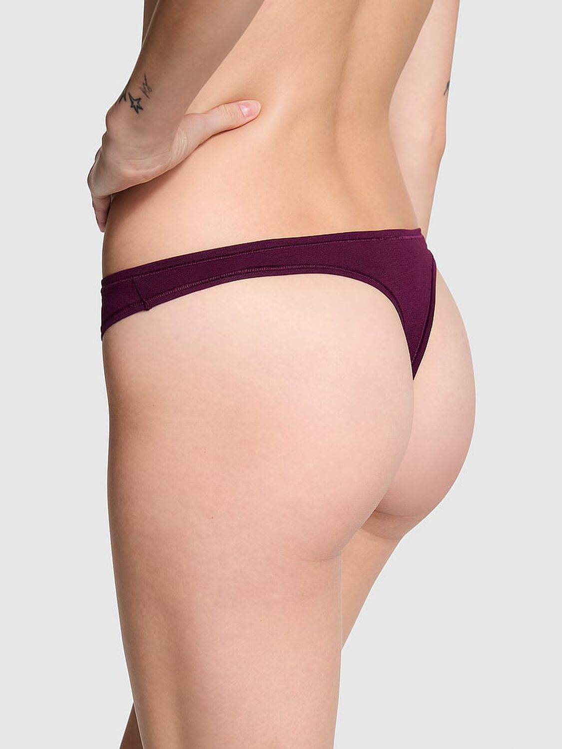 vs Pink Cotton High-Leg Thong Panty Wild Rose 2 of 3 