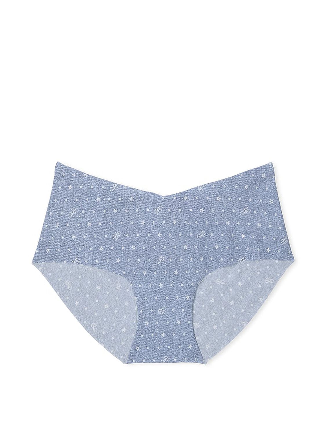 vs Pink No-Show Hiphugger Panty Blue Dancer P Script Dot Print 1 of 2 