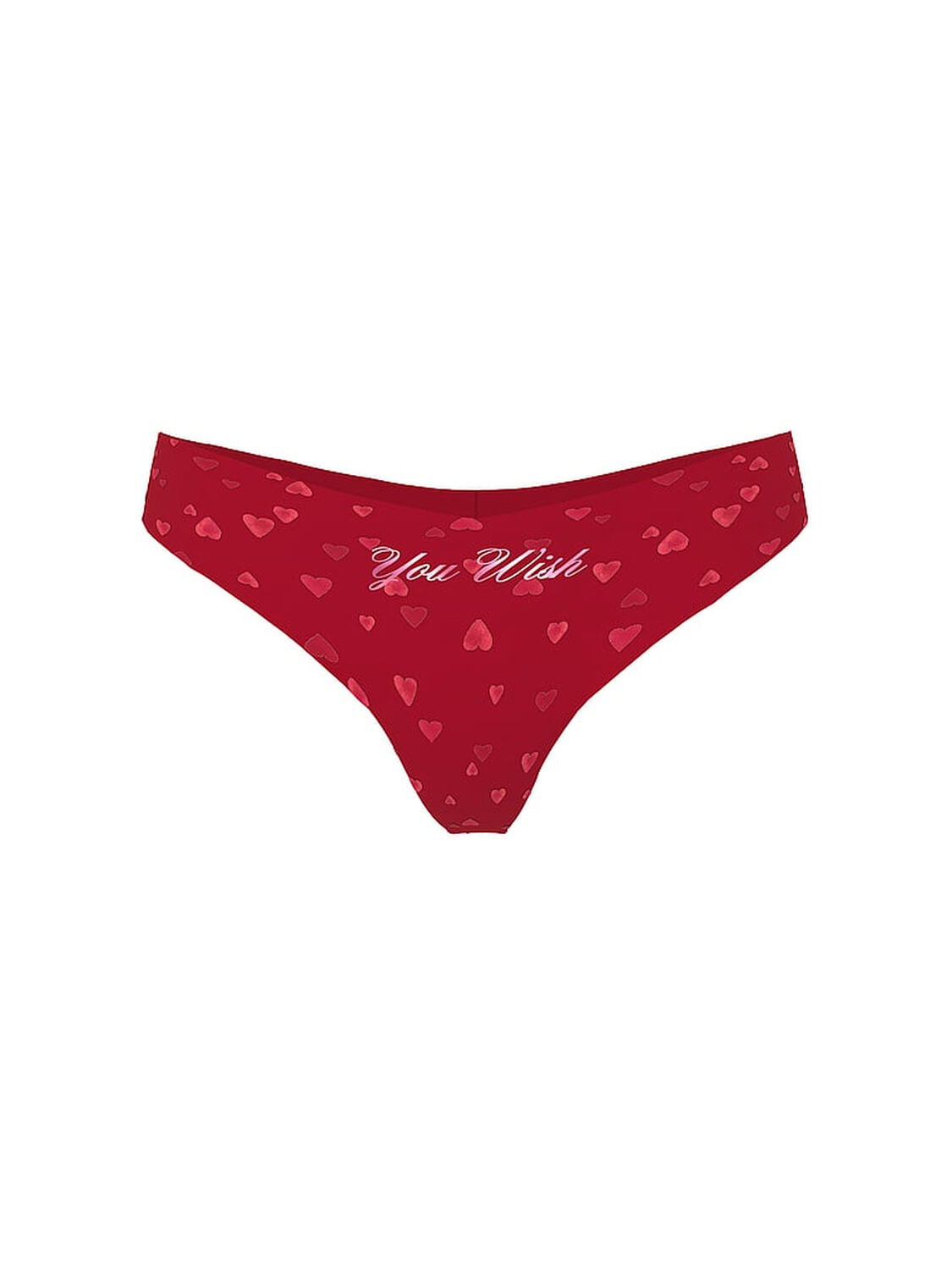 pink Pink No-Show Thong Panty Red Heart With You Wish Foil Graphic 3 of 3 