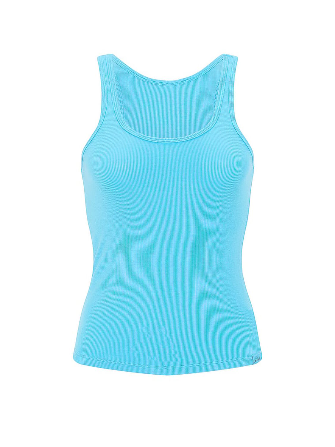 vs Pink Relaxed Rib Boyfriend Tank Top Capri Blue 3 of 3 