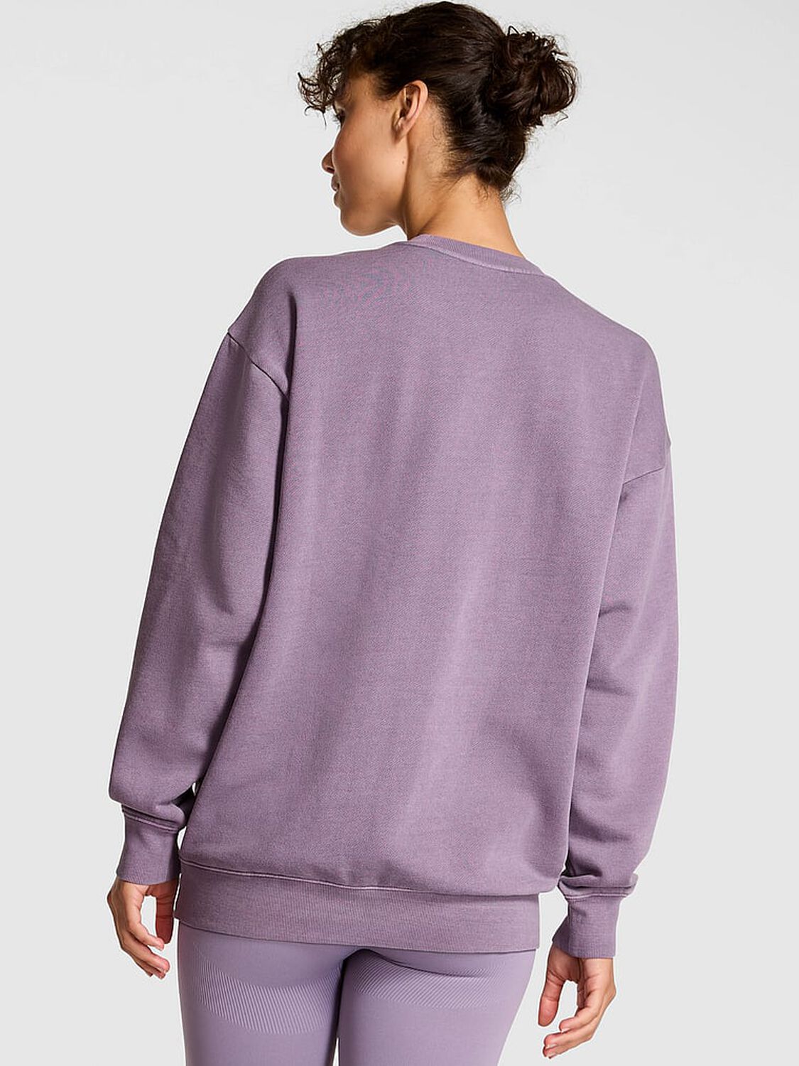 vs Pink Ivy Fleece Oversized Crew Sweatshirt Frozen Plum 2 of 3 