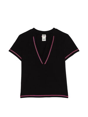 All-Day Cotton Plunge Cropped Top