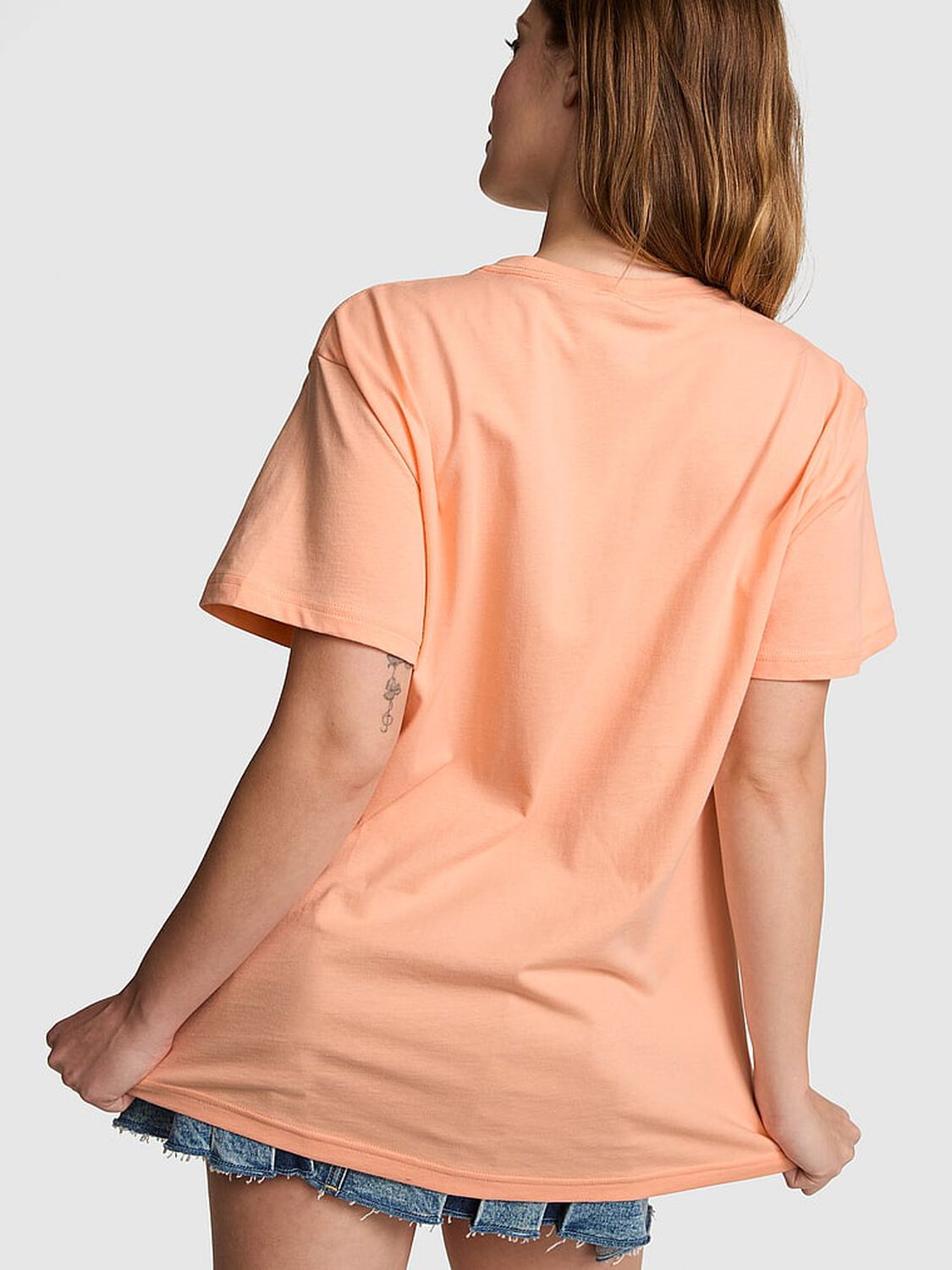 pink Pink Campus Cotton&trade; Tee Peach Tree 2 of 3 