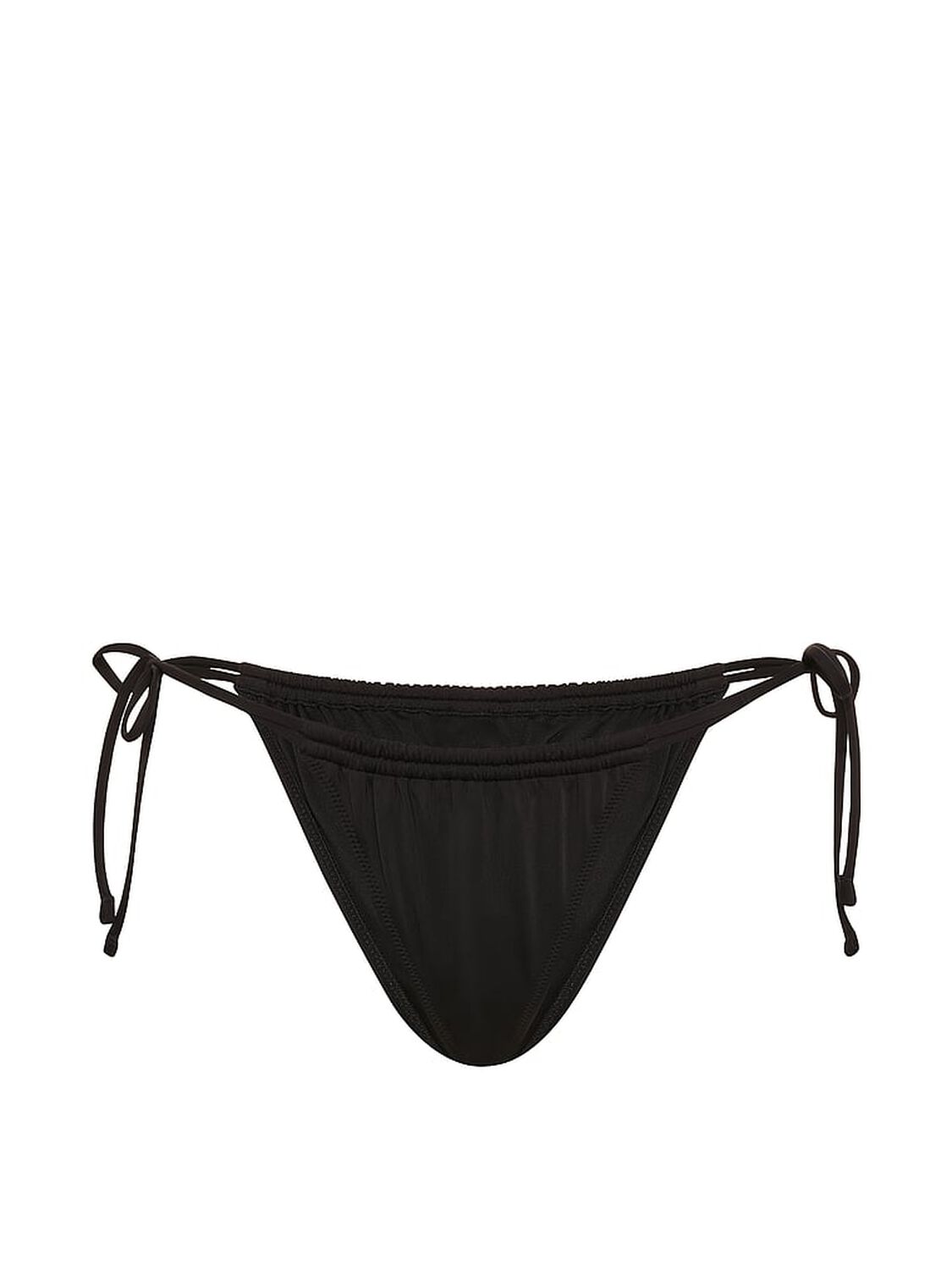 vs Swim Ruched Double-Strap Brazilian Bikini Bottom Black 3 of 3 