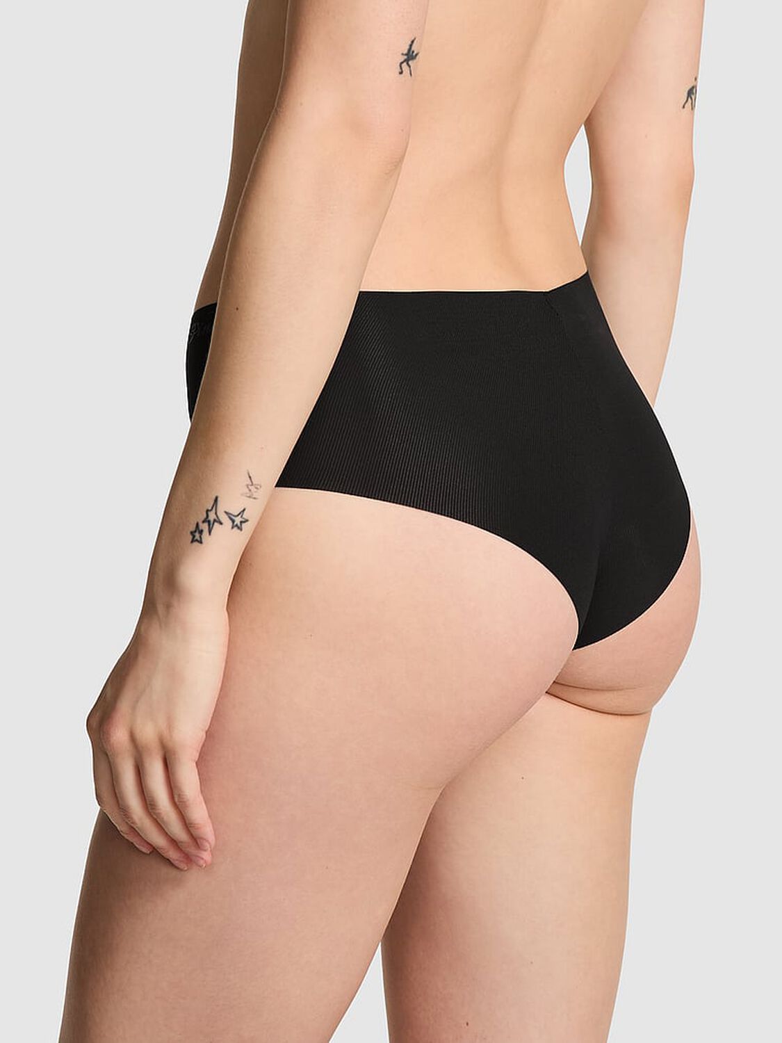 vs Pink No-Show Cheeky Panty Pure Black 2 of 3 