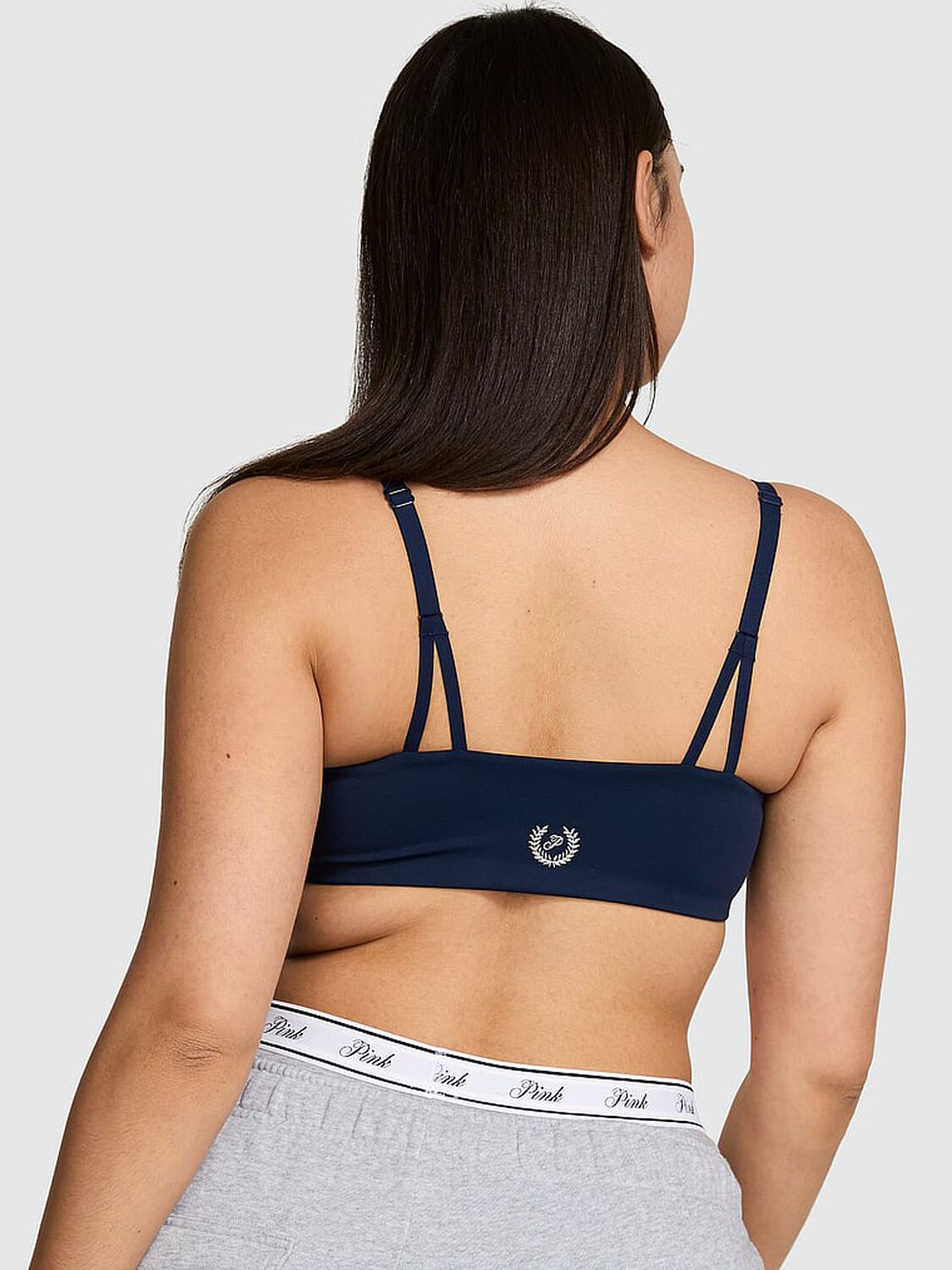 vs Pink Relay Square-Neck Sports Bra Noir Navy 2 of 3 