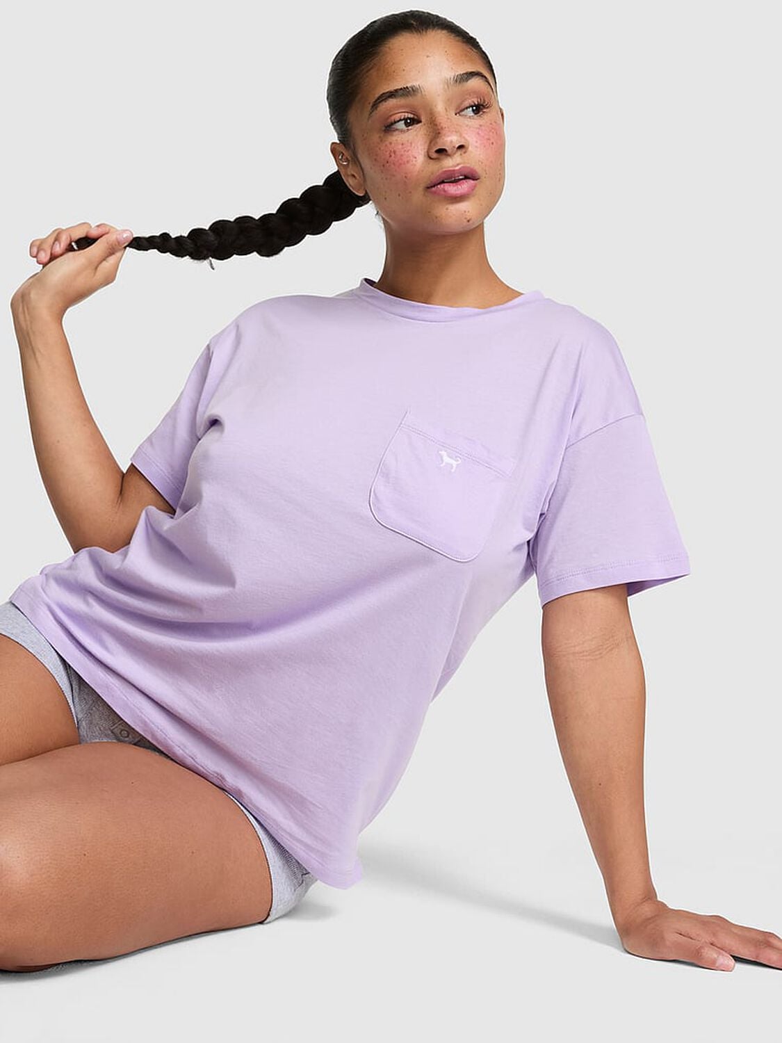 vs Pink Light as Air Jersey Pocket Tee Lilac Crush 1 of 3 