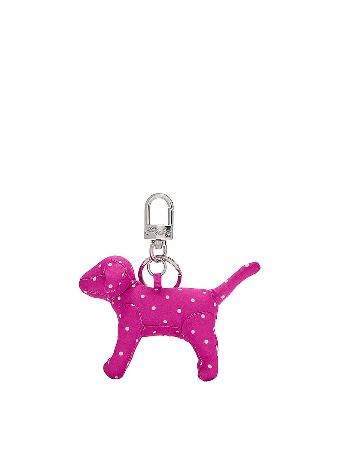 vs Pink Micro Dog Keychain Charm Pink Fire Polka Dot 1 of 2 