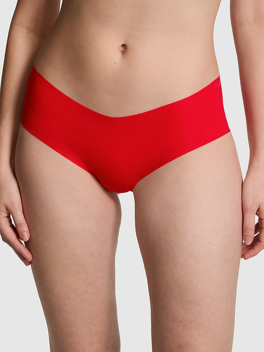 vs Pink No-Show Cheeky Panty Bright Vermillion 1 of 3 