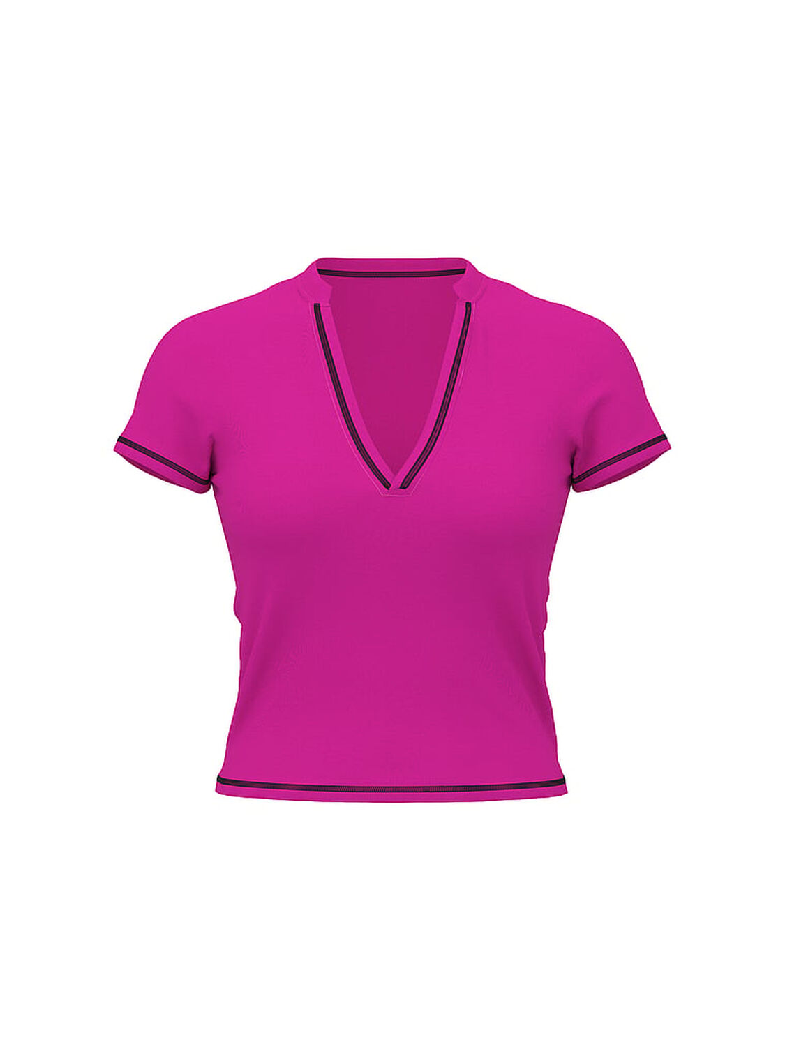 vs Pink All-Day Cotton Plunge Cropped Top Pink Fire 1 of 2 