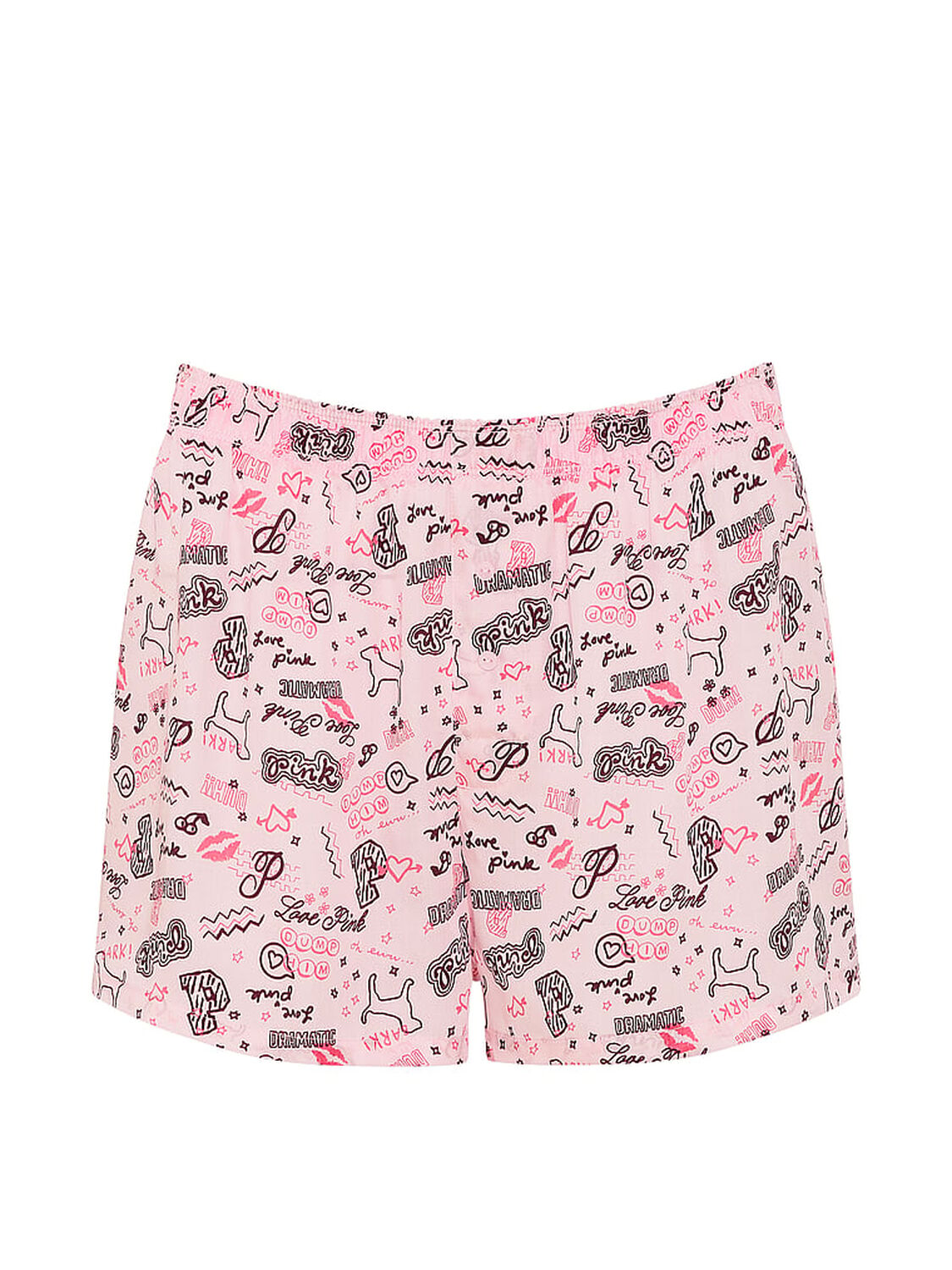 vs Pink Silky Sleep Boxy Pajama Shorts Pink Tulip Doodle 3 of 3 