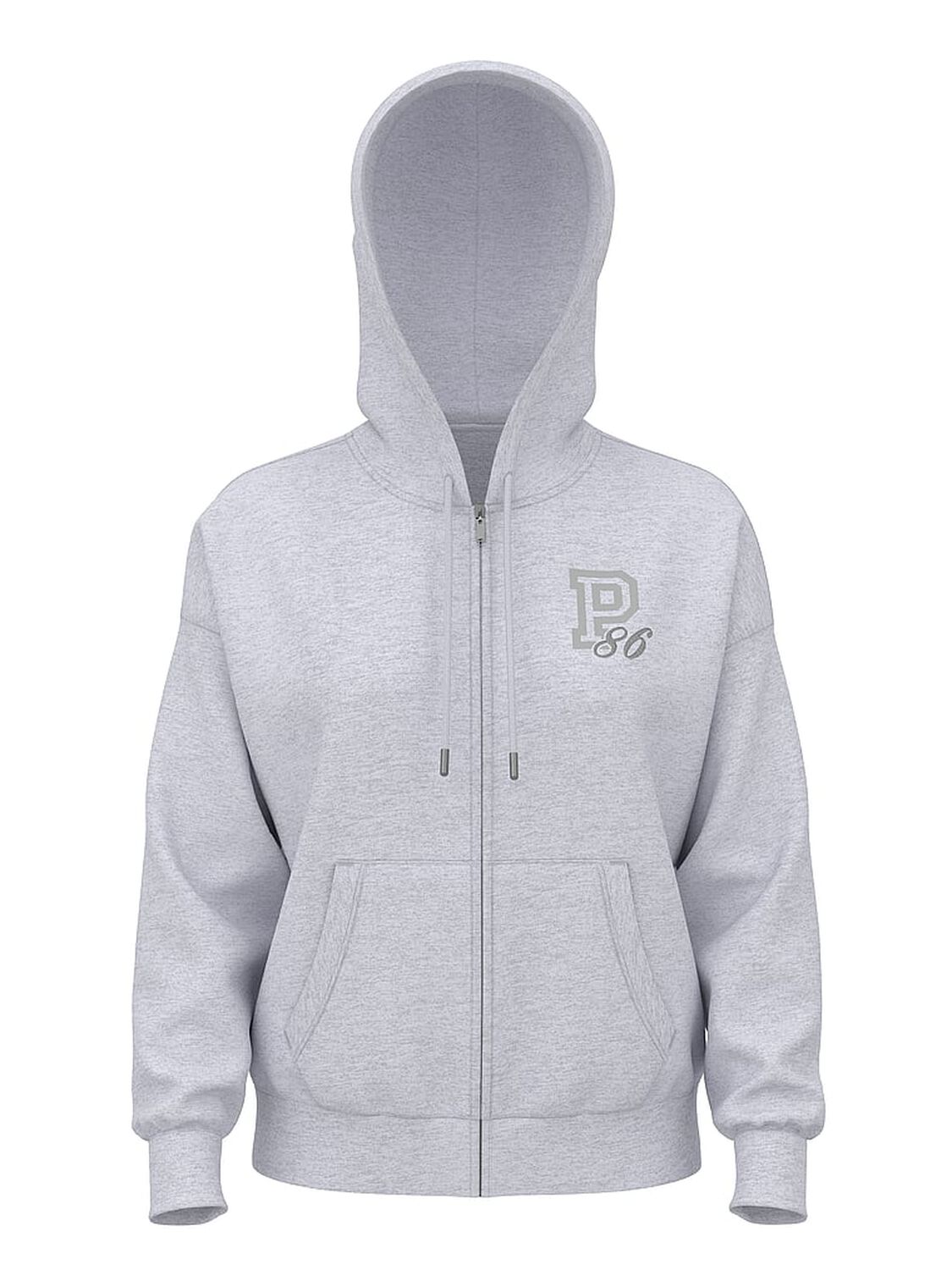 vs Pink Campus Fleece&trade; Full-Zip Hoodie Medium Heather Grey Spring 3 of 4 