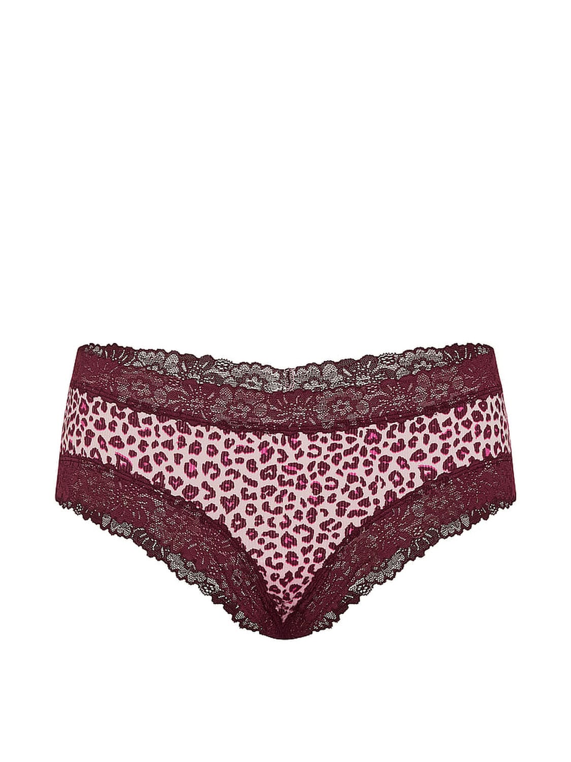 vs Pink PINK Wink&trade; Lace-Trim Cheeky Panty Pink Tulip Leopard W/Wild Rose Lace Print 3 of 3 