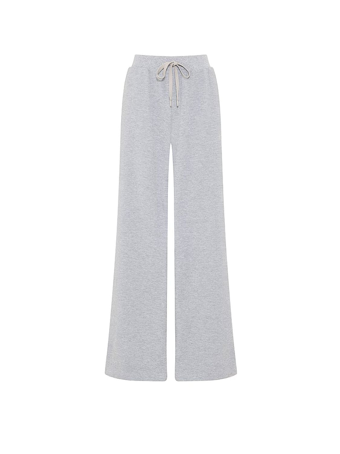 vs Pink Wondersoft Waﬄe-Knit Wide-Leg Pants Medium Heather Grey 3 of 4 
