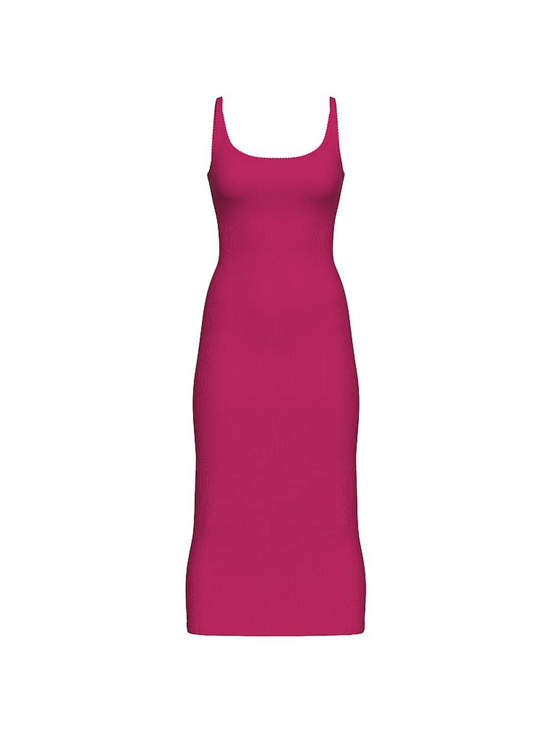 vs Pink All-Day Soft Rib High-Neck Midi Dress Hot Stuff 3 of 4 