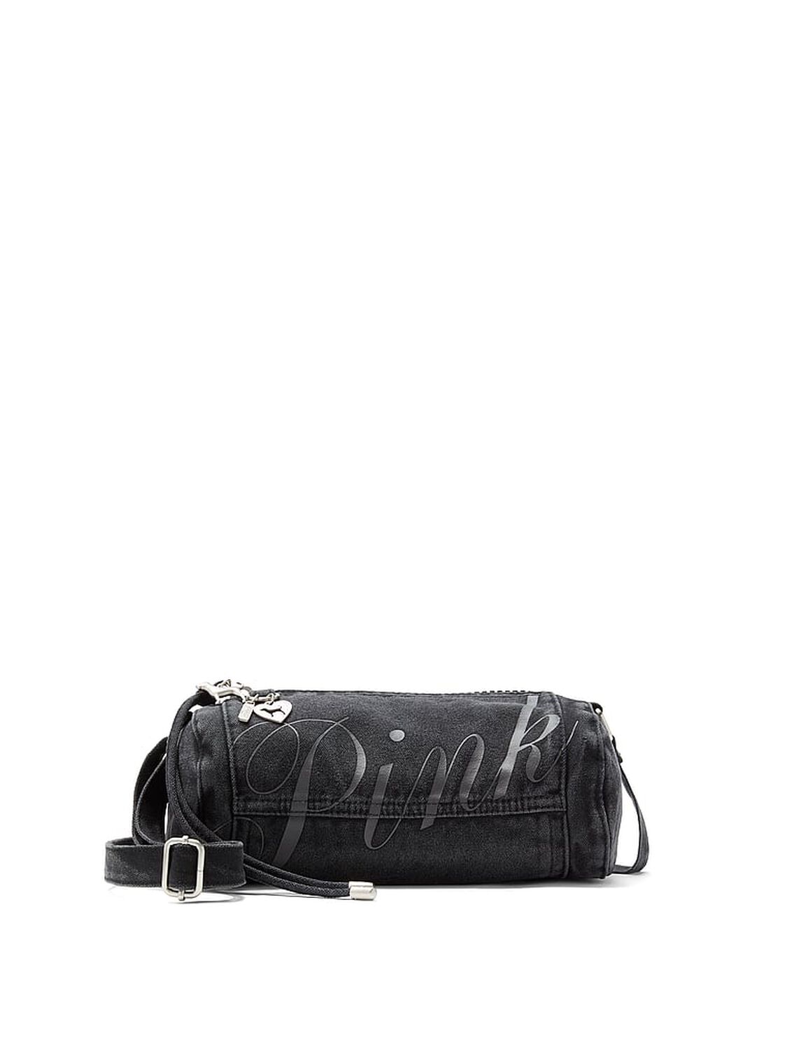vs Pink Canvas Rolled Duﬄe Shoulder Bag Black 1 of 3 
