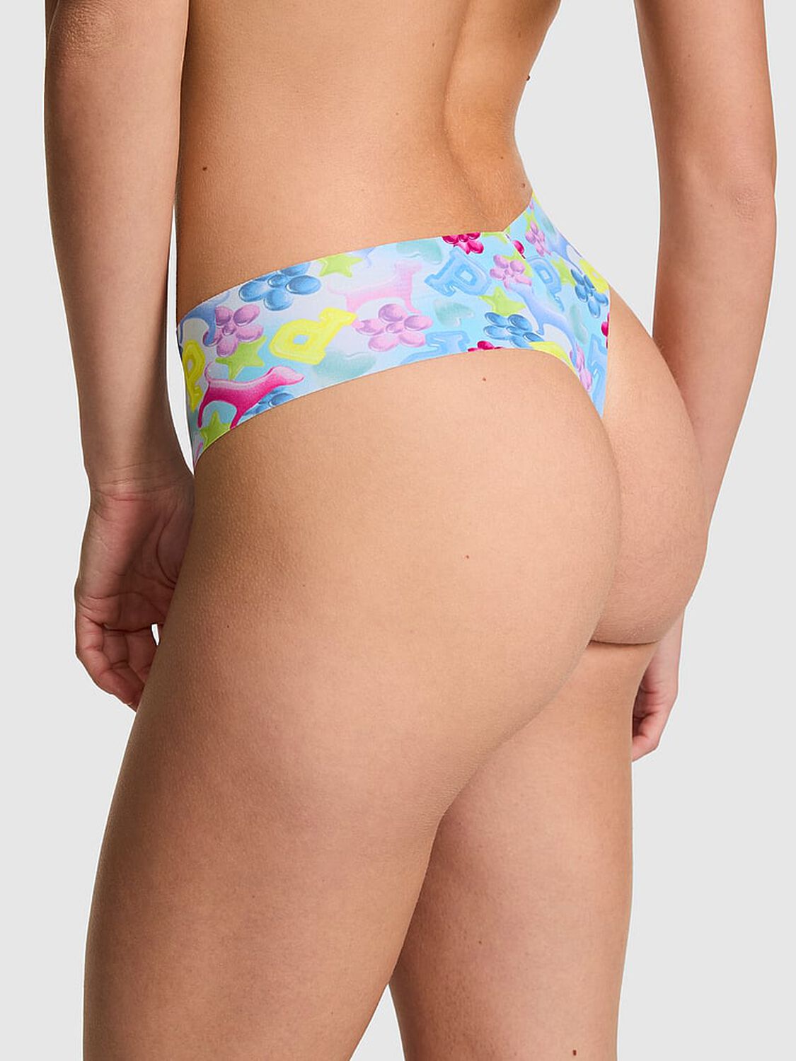 vs Pink No-Show Thong Panty Blue Jellies Print 2 of 3 
