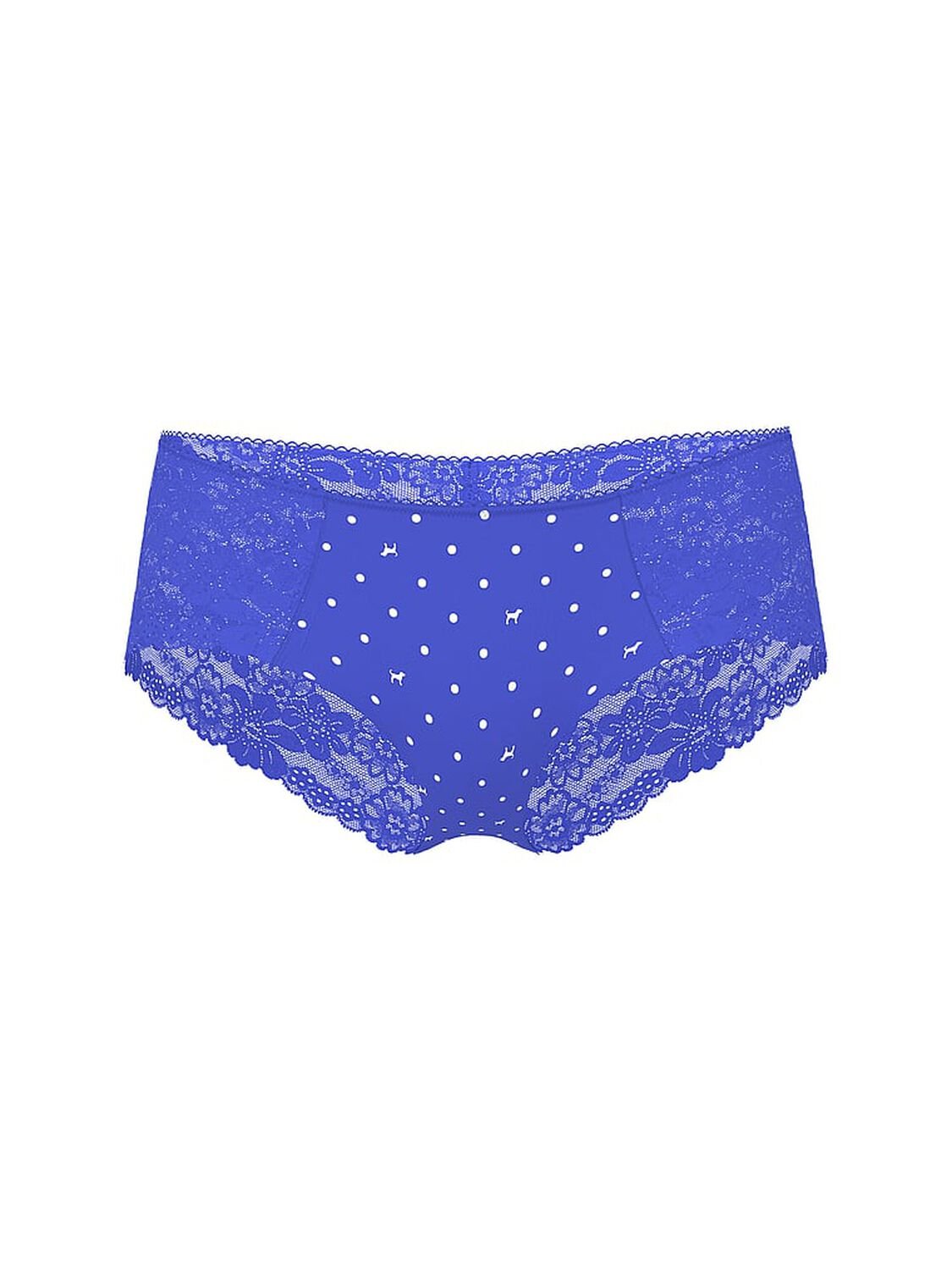 vs Pink No-Show Hiphugger Panty Ultramarine Blue Dot Dog Print 1 of 2 