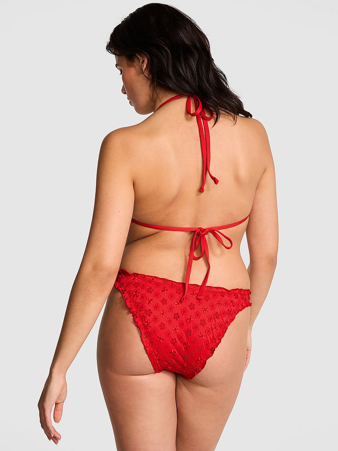vs Pink By Frankies Bikinis Reign Eyelet Bikini Top Bandana Red 2 of 3 