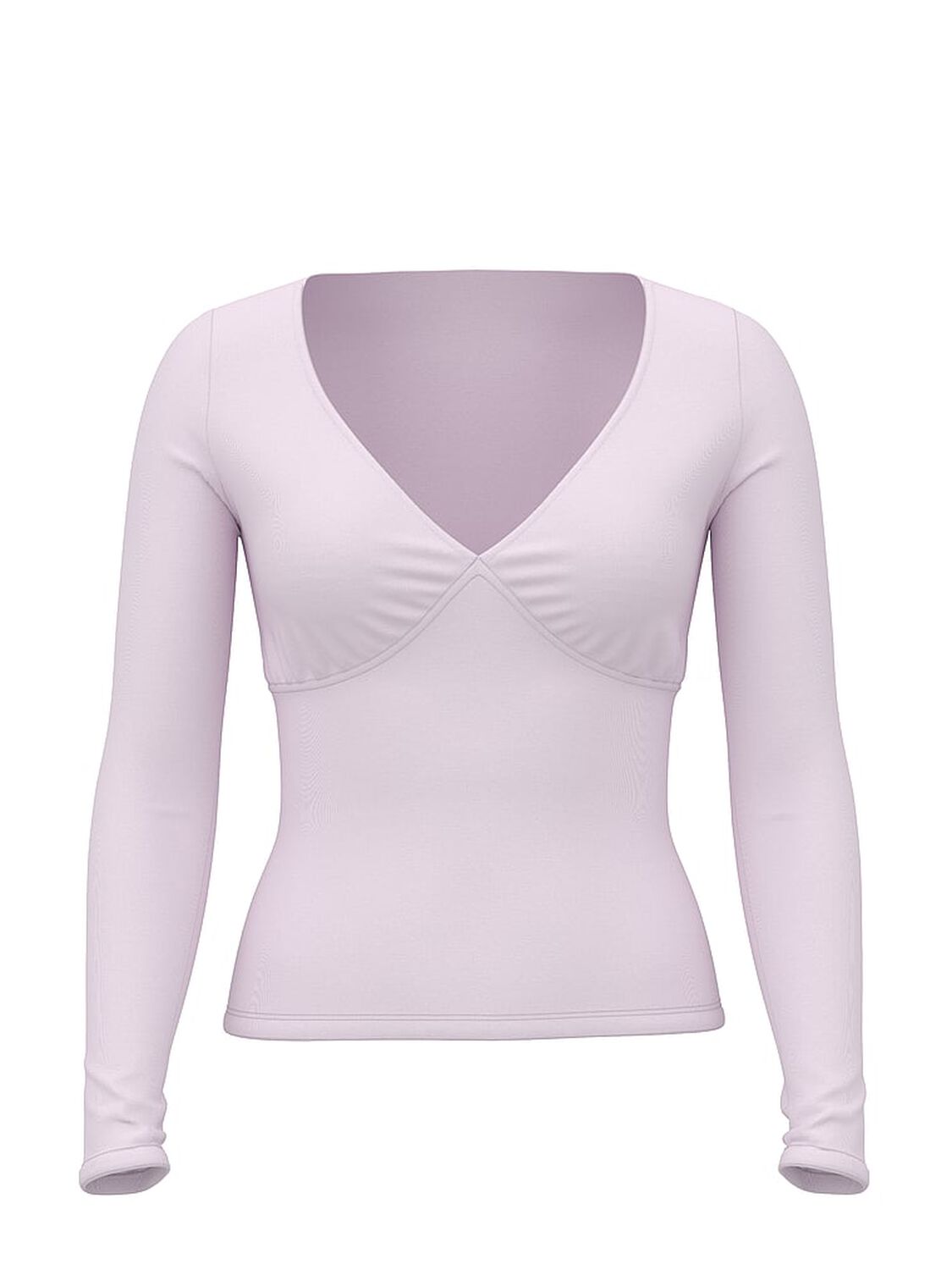 vs Pink Base Stretch Ruched Long-Sleeve Tee Pink Tulip 3 of 3 