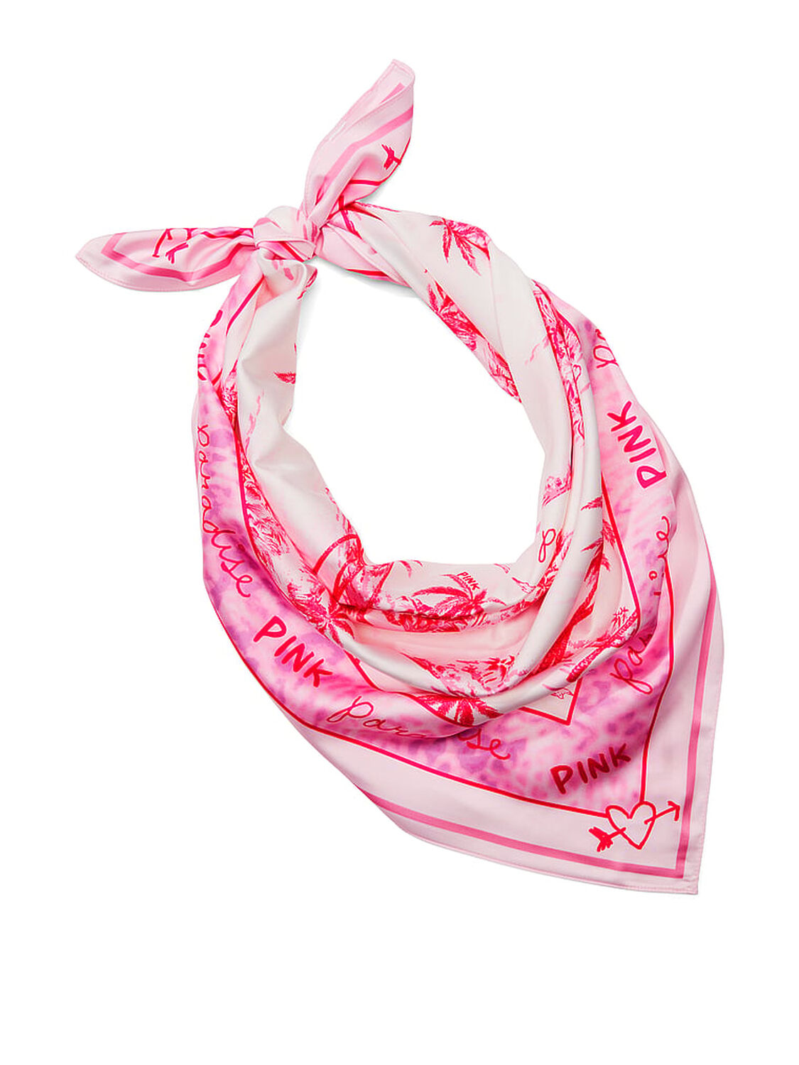 vs Pink Satin Bandana Scarf Print 2 of 3 