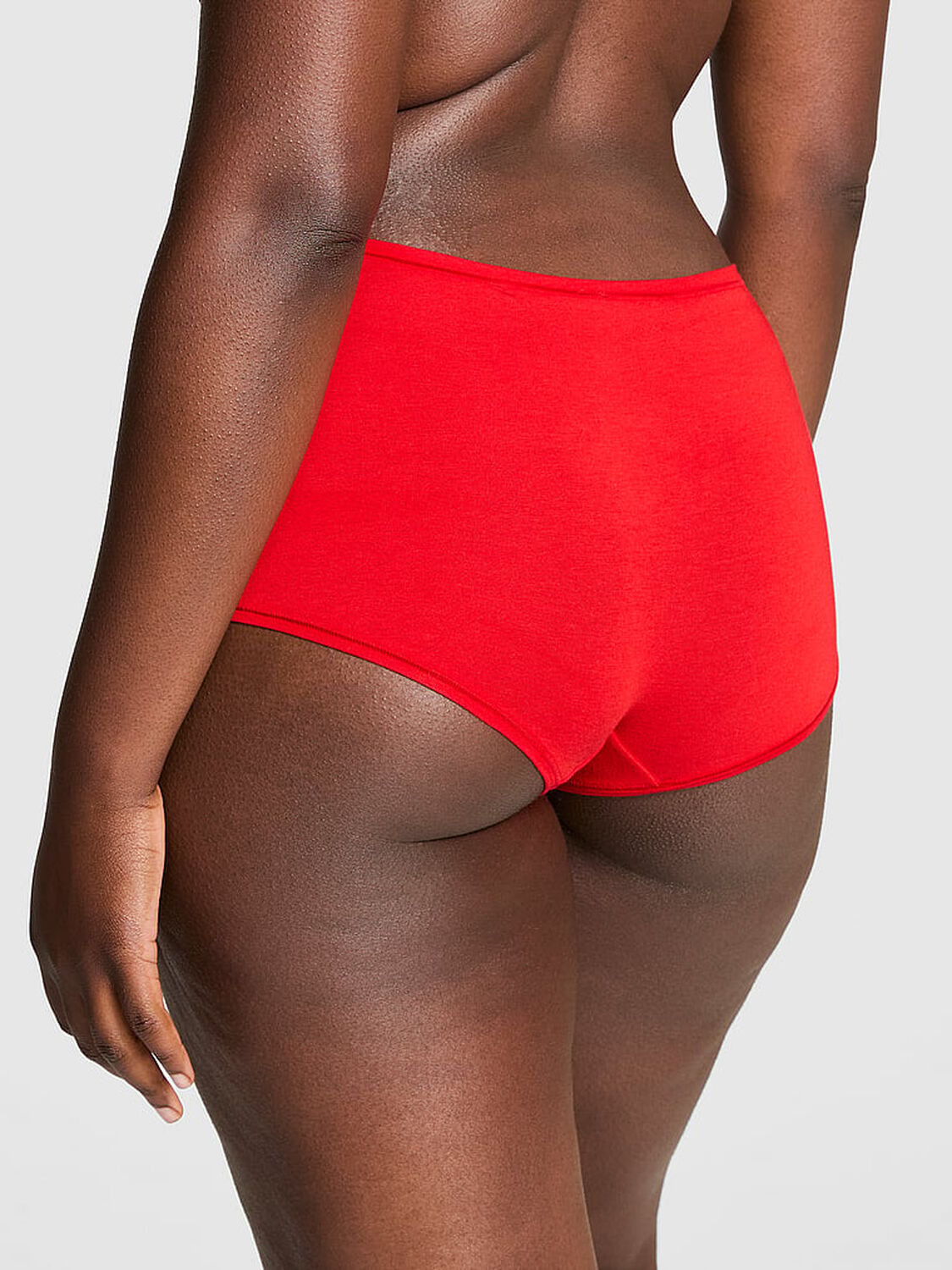 vs Pink Cotton Boyshort Panty Bright Vermillion 2 of 3 