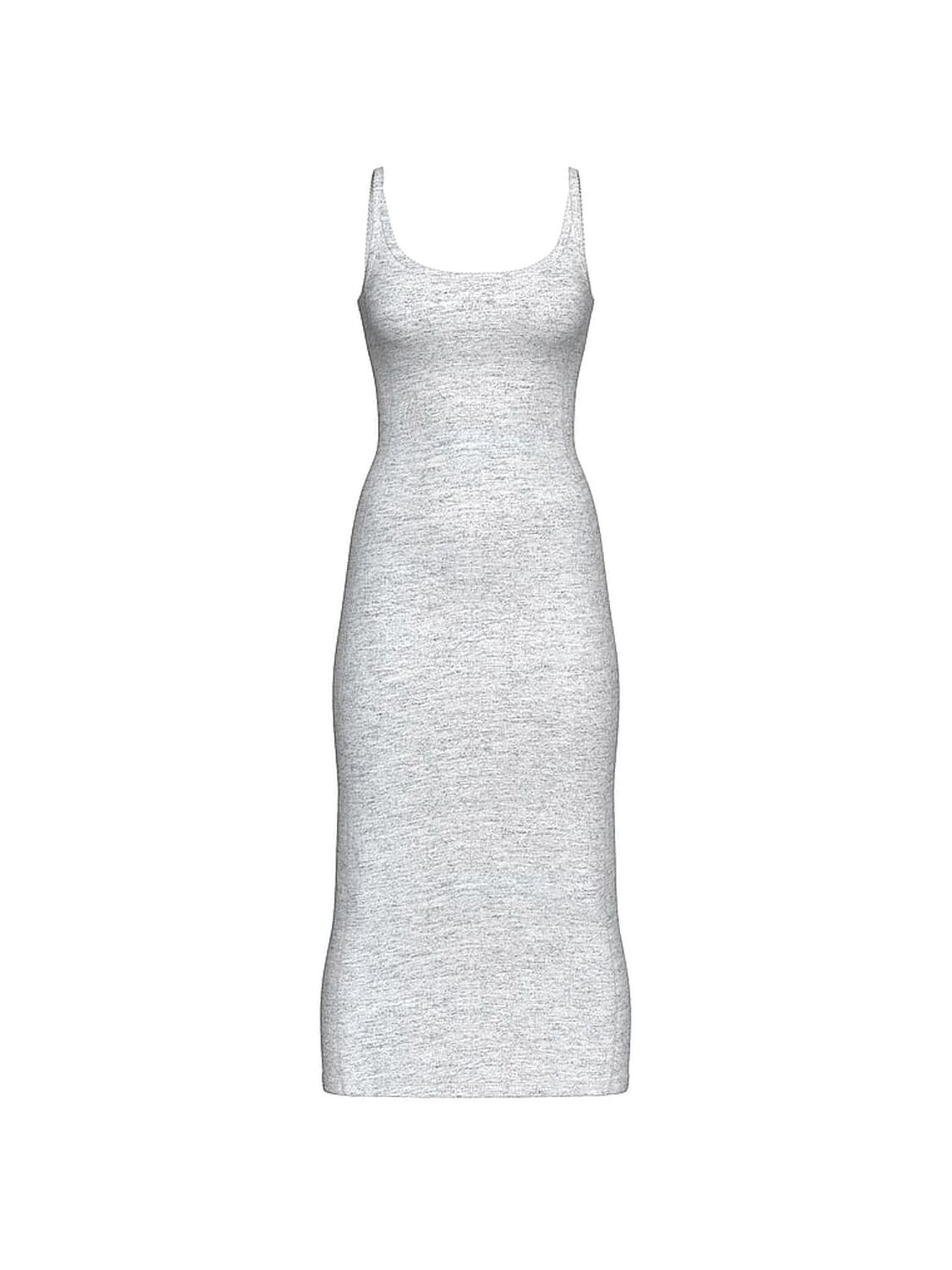 vs Pink All-Day Soft Rib High-Neck Midi Dress Medium Heather Grey 3 of 3 