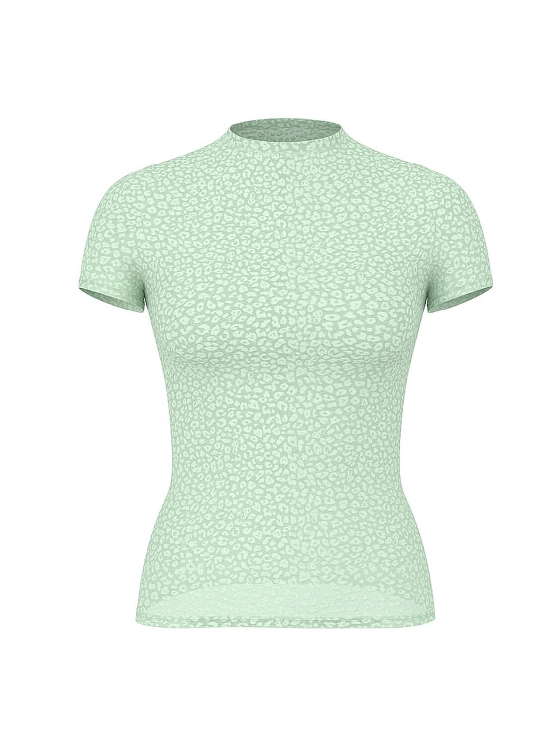 vs Pink Base Leopard Mesh Short- Sleeve Tee Mint 3 of 3 