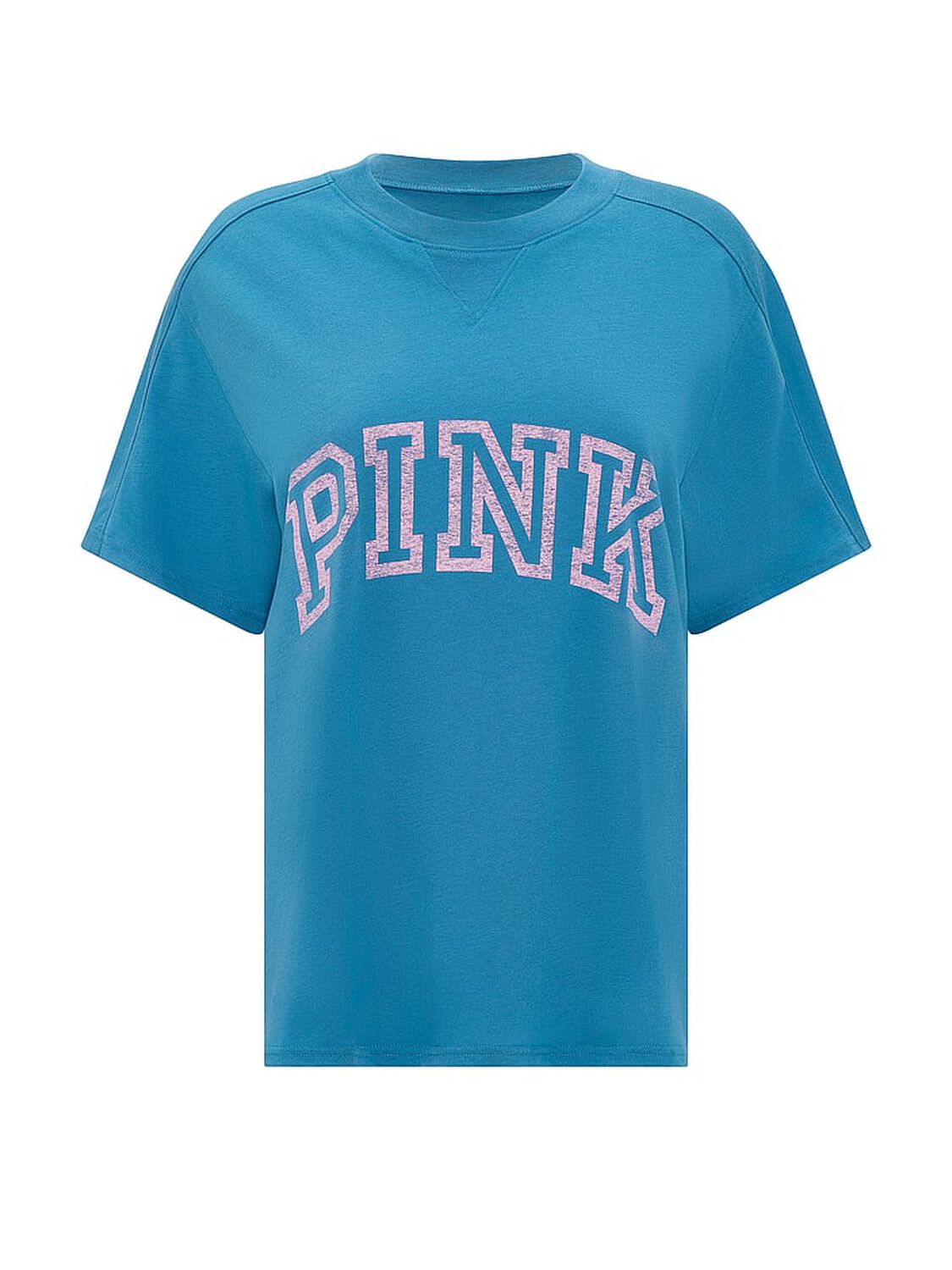vs Pink Campus Cotton&trade; V-Stitch Crewneck Boxy Tee Varsity Blue 3 of 4 