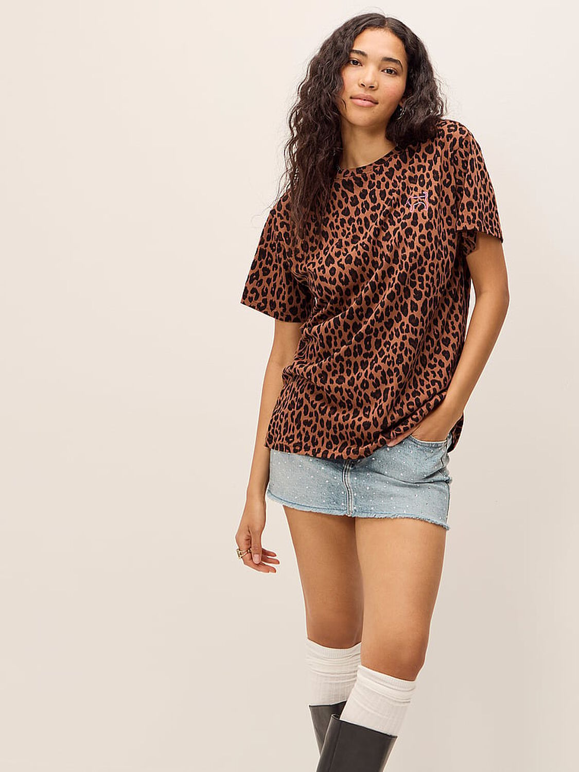 vs Pink Campus Cotton&trade; Tee Leopard 4 of 4 