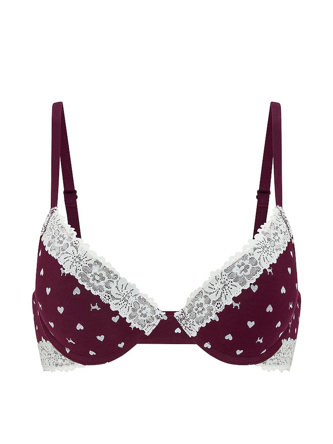 vs Pink Wear Everywhere&trade; Push-Up Bra Wild Rose Heart & Dog Print 3 of 4 