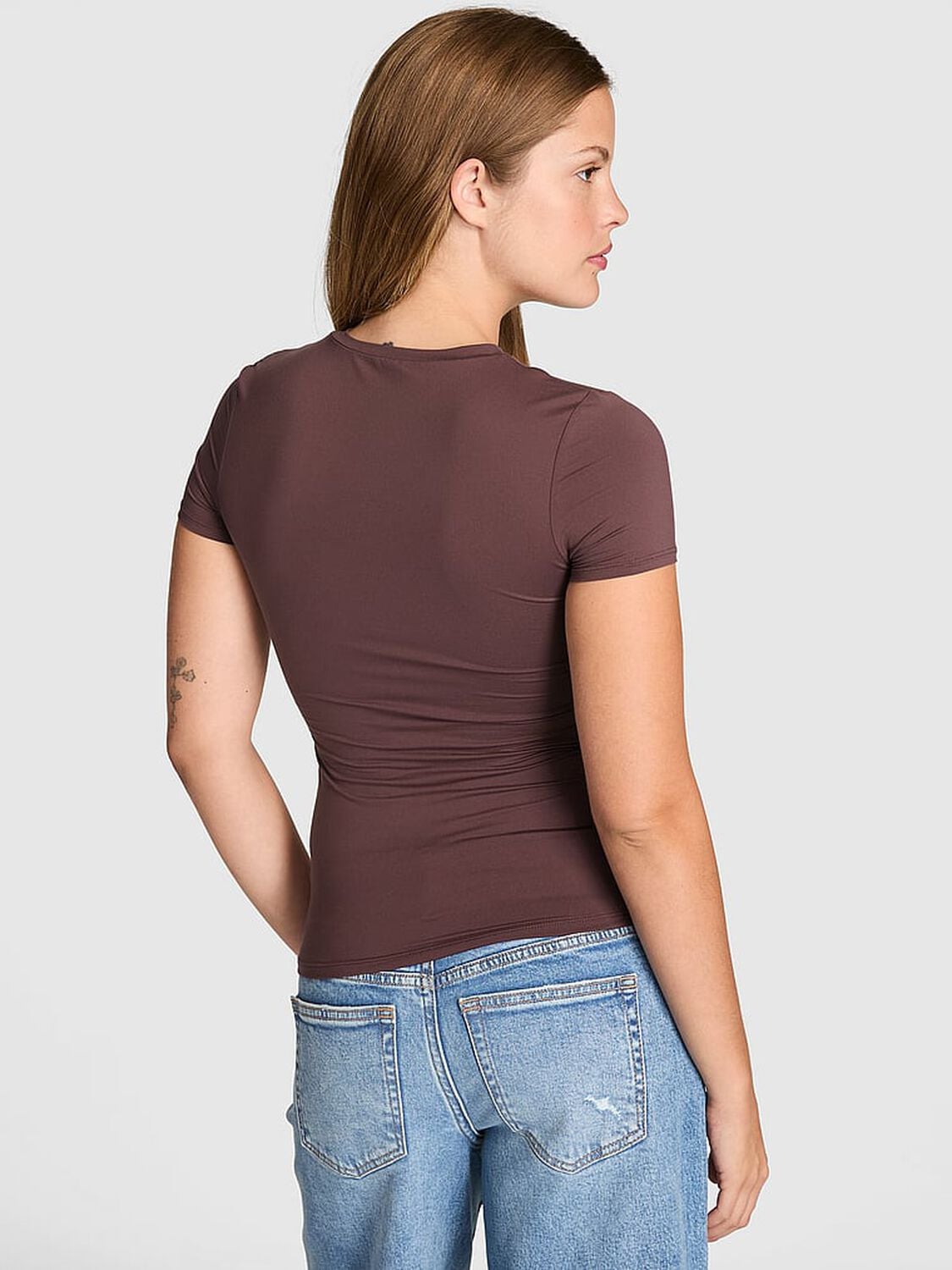 vs Pink PINK Base Stretch&trade; Short-Sleeve Tee Coco Crush 2 of 3 