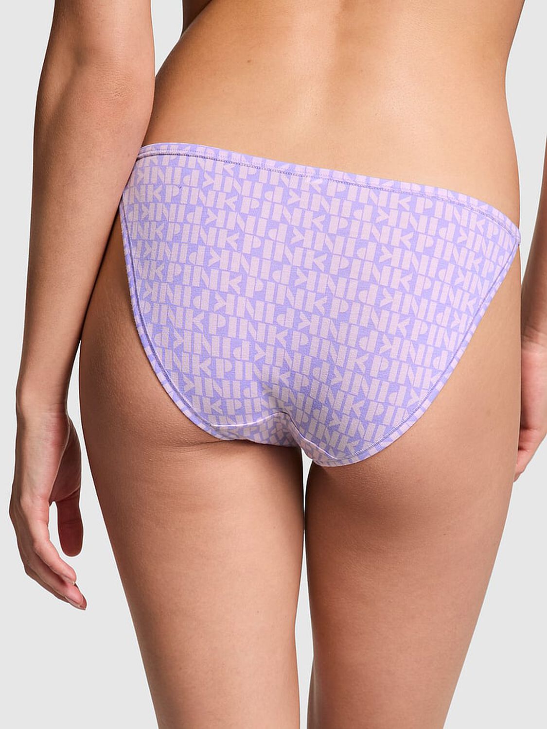 vs Pink Cotton String Bikini Panty Purple Cloud Pink Logo Print 2 of 3 