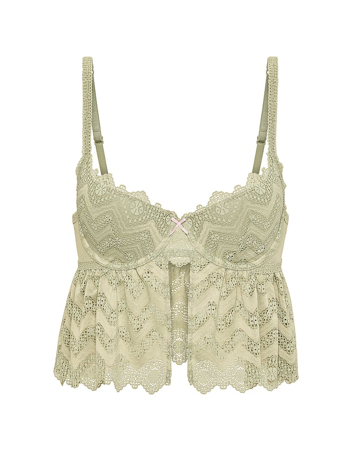 pink Pink Wink PINK Wink&trade; Lightly Lined Babydoll Bra Top Slate Green 3 of 3 