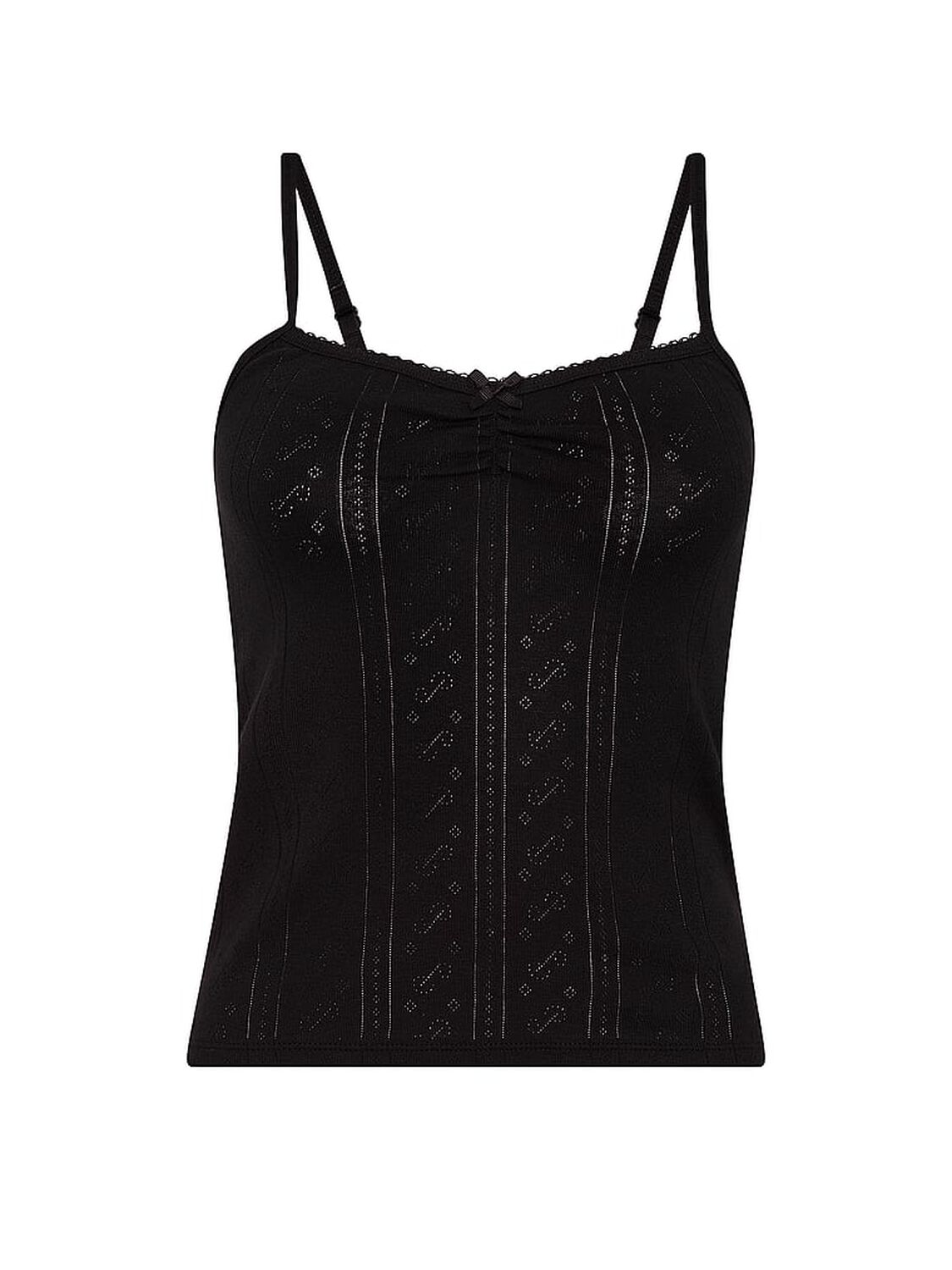 vs Pink Pointelle Sweetheart Cami Black 3 of 3 