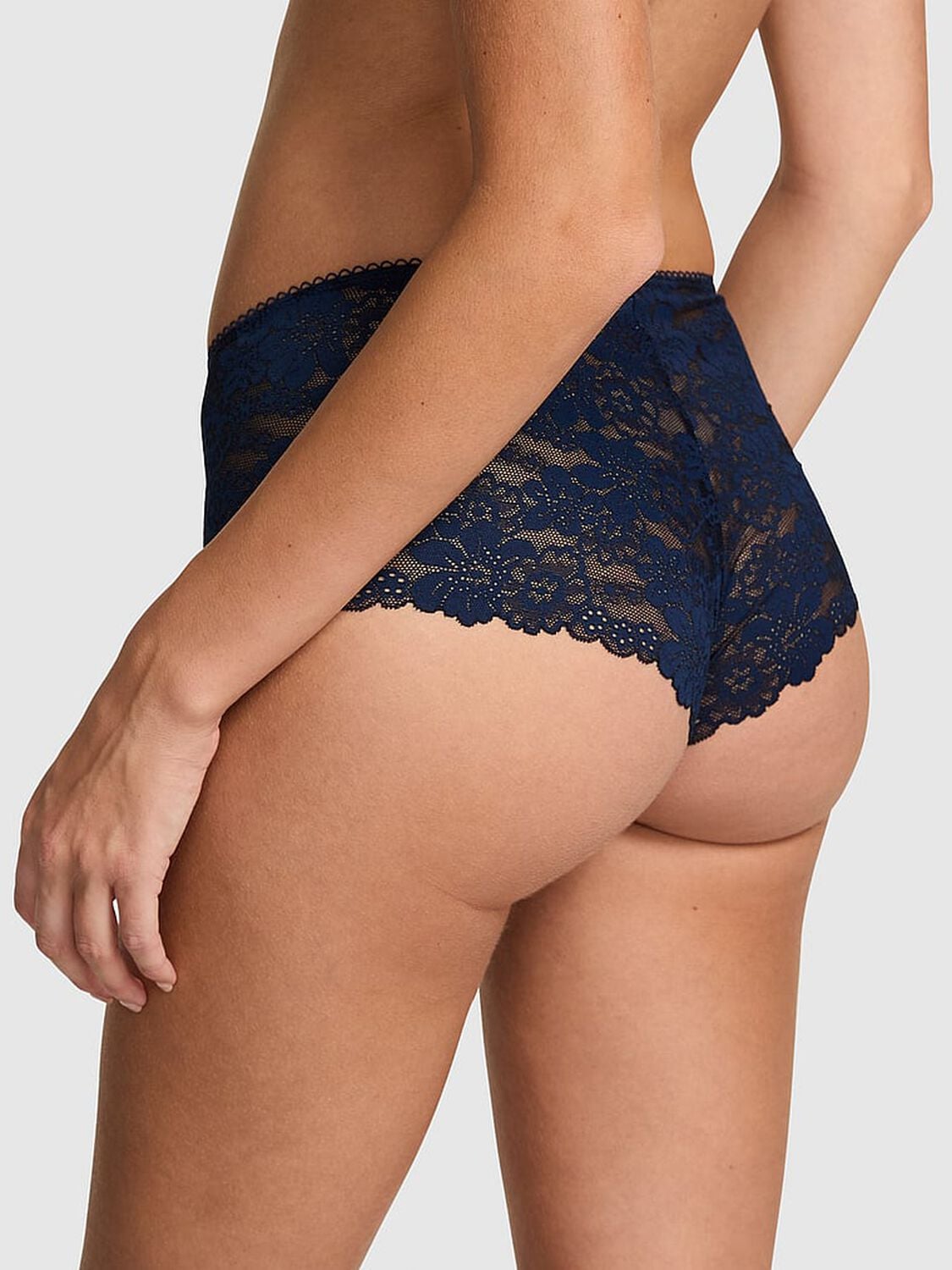 pink Pink No-Show Cheeky Panty Noir Navy 2 of 3 