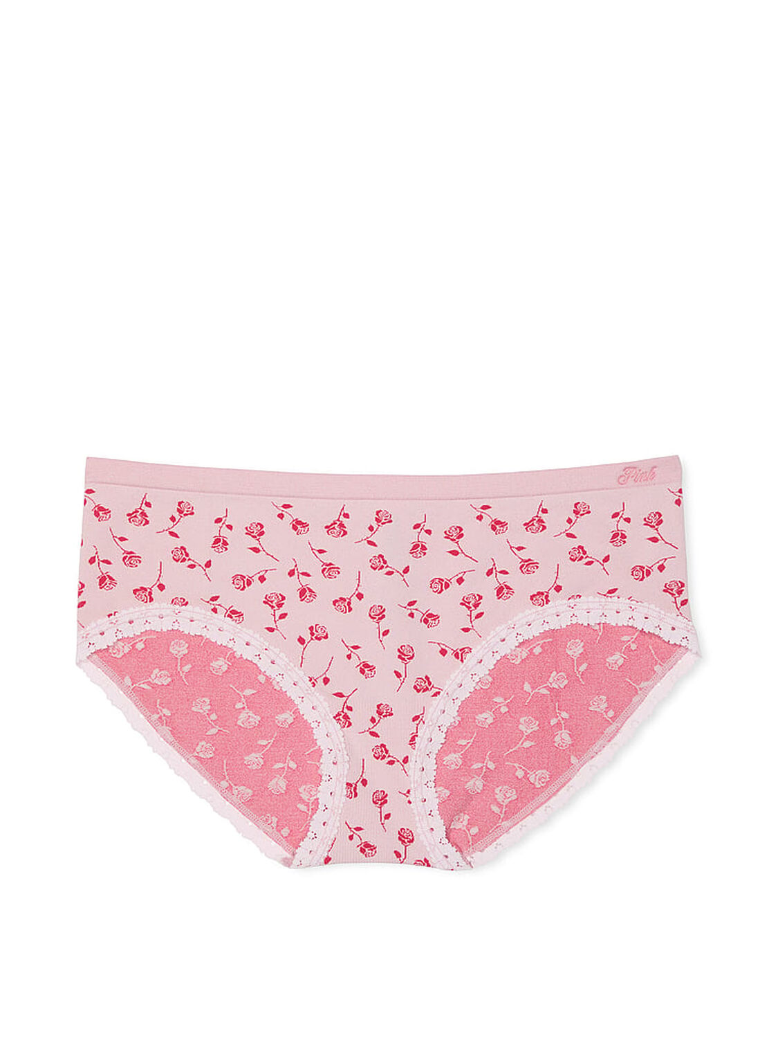 vs Pink Seamless Hiphugger Panty Pink Tulip Wildrose Print 1 of 2 