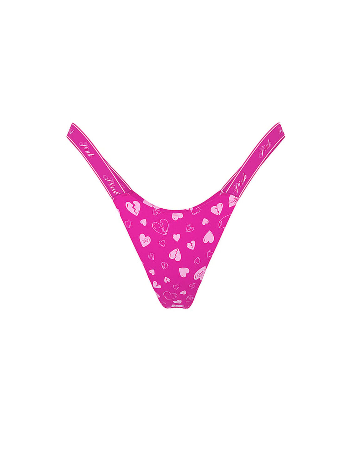 vs Pink Logo Cotton High-Leg Micro Thong Panty Pink Fire Broken Hearts 3 of 3 