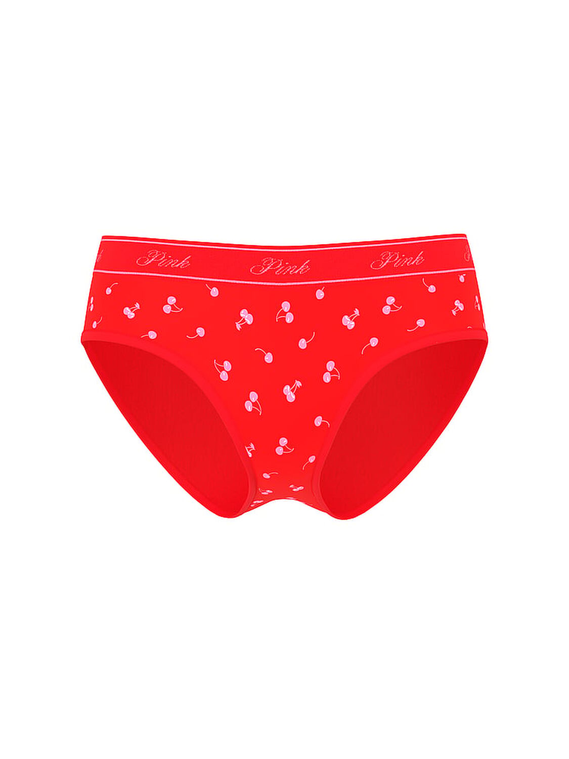 vs Pink Logo Cotton Hiphugger Panty Bright Vermillion Cherries 3 of 3 