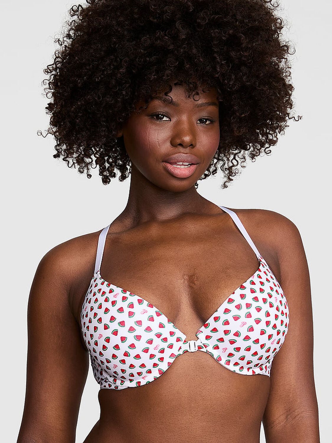 pink Pink Wear Everywhere Wear Everywhere&trade; Front-Close Push-Up Bra Watermelon Print 1 of 3 