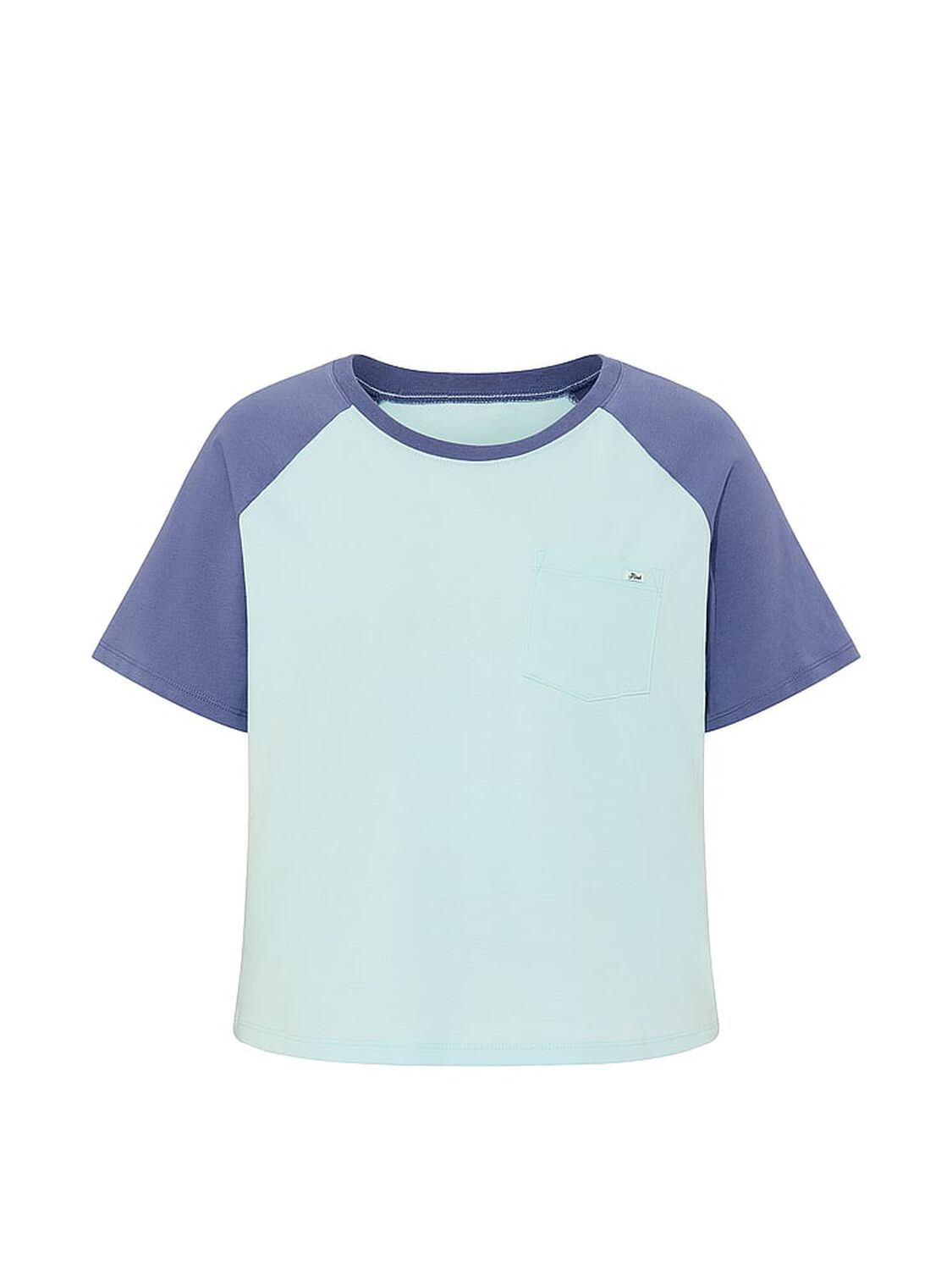 vs Pink Cotton Raglan Sleep Tee Spray Blue & Dusty Iris 3 of 3 