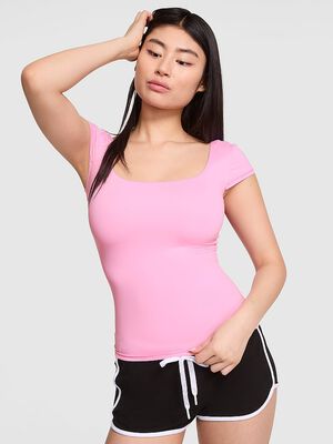 Base Stretch Cap-Sleeve Tee