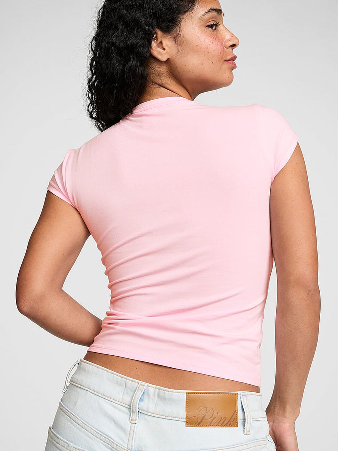 vs Pink Cotton Baby Tee Coconut Pink 2 of 3 