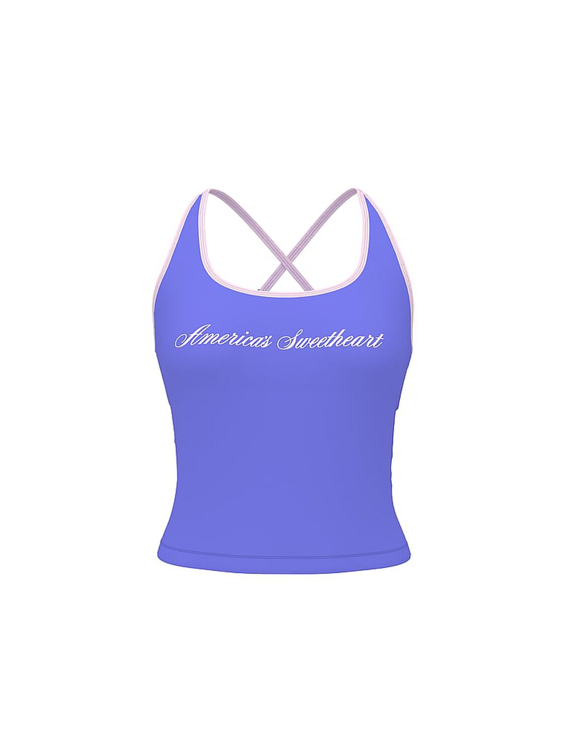 vs Pink All-Day Cotton Square-Neck Tank Top Ultra Marine Blue 3 of 3 