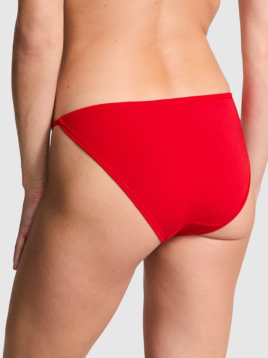 vs Pink Cotton String Bikini Panty Bright Vermillion 2 of 3 