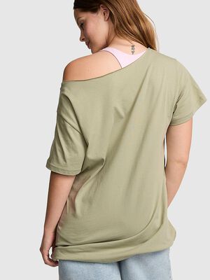 Campus Cotton&trade; Off-The-Shoulder Tee