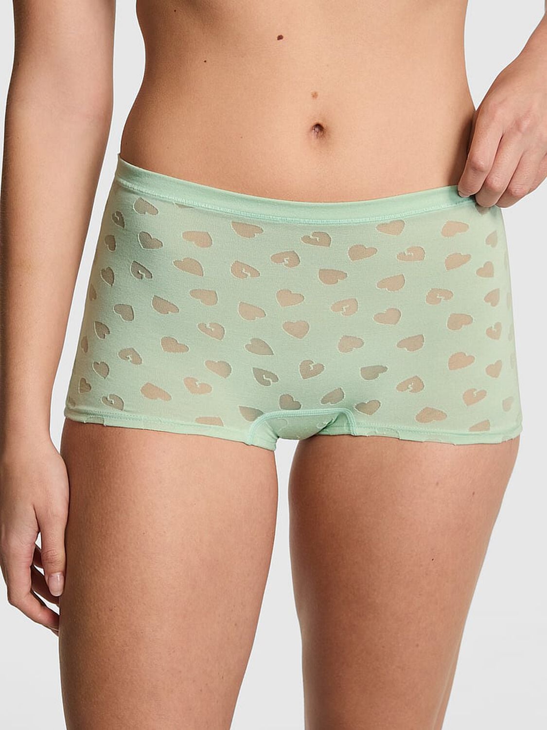 pink Pink Cotton Dorm Boyshort Panty Mint 1 of 3 