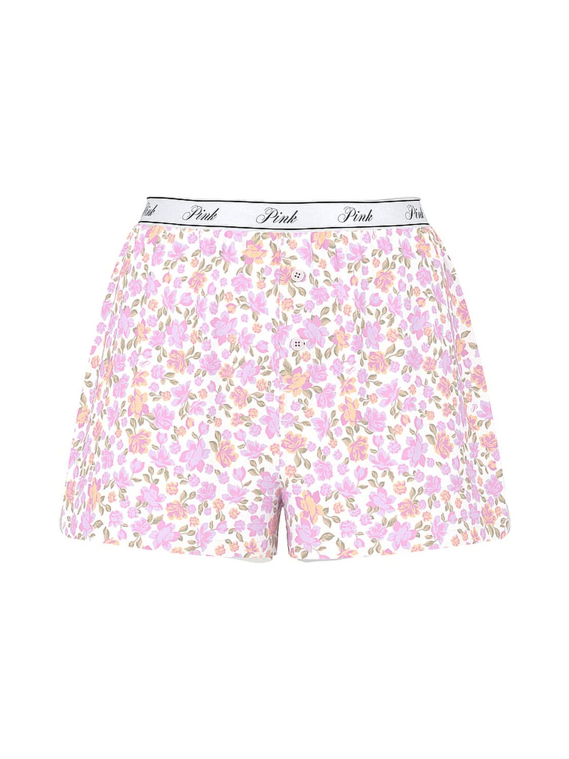 vs Pink Boxy Cotton Pajama Shorts Pink Floral Print 3 of 3 