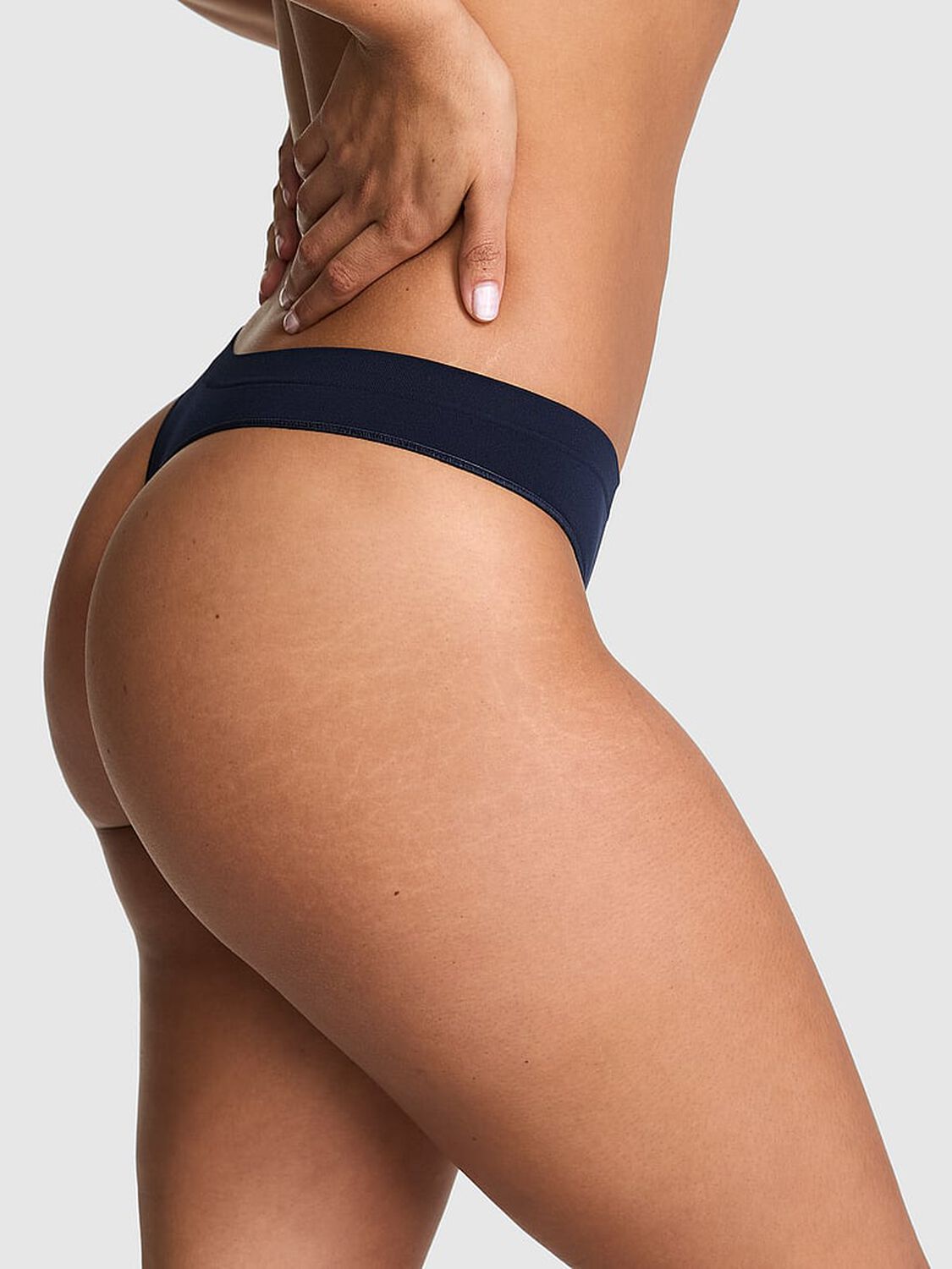 vs Pink Seamless Thong Panty Noir Navy 2 of 4 